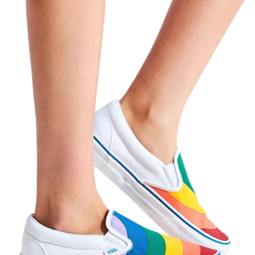Vans Classic slip on rainbow white